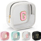 YOOLIFE Initial Make Up Bag Travel Toiletry Bag, Clear Makeup Bag Preppy Cosmetic Bags Organizer Travel Essentials Gifts for Women Teen Girlfriend Teacher Mom Birthday Mothers Day Gifts White G
