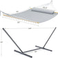 Double Hammock with Stand for Outdoor, Heavy Duty Portable Hammock with Adjustable Steel Stand for Patio, Garden, Beach, Backyard - Includes Carrying Bag,Dark Grey