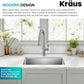 Kraus KHU111-25 Standart PRO 16 Gauge Undermount Single Bowl Stainless Steel Kitchen Sink, 25 Inch