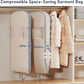 DIMJ 4 Pack 43" Compression Garment Bags for Hanging Clothes With Carry Handles and Window, Space Saving Washable Suit Bag for Dress, Clothes, Coats, Down Jacket, Closet Storage, Moving, Travel