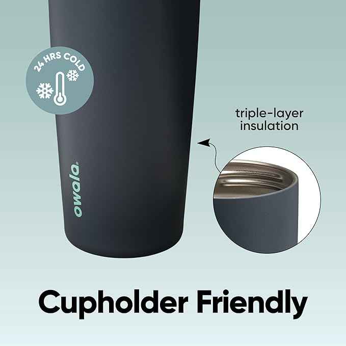 Owala FreeSip Sway Insulated Stainless Steel Water Bottle with Two-Way Spout, Built-In Straw and Bucket Handle, Made for Travel, School, and Sports, 30oz, BPA Free, Leak Proof, Foggy Tide