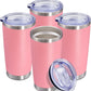20 oz Tumbler Coffee Tavel Tumblers Bulk with Lid Stainless Steel Double Wall Vacuum Insulated Mug Powder Coated Cups fit Car Cupholder for Hot and Cold - Pink, 4Pack