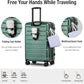 KYME Luggage Sets 2 Piece Hardshell 22"/26" Suitcase with Spinner Wheels Hardside Suitcases Sets with TSA Lock Lightweight Travel Luggage Set with Cup Holder for Women Men Green