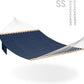 Lazy Daze Hammocks 11 FT Double Outside Hammock Quick Dry Olefin Fabric Hammock with Spreader Bar & Side Pocket for Outdoor Poolside Backyard 450 lbs Capacity, Heather Navy