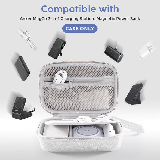 ProCase Hard Travel Electronic Organizer Case for MacBook Power Adapter Chargers Cables Power Bank Apple Magic Mouse Apple Pencil USB Flash Disk SD Card Small Portable Accessories Bag