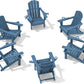 SERWALL Folding Adirondack Chair, HDPE Adirondack Chairs Set of 6, Plastic Outdoor Chairs- Looks Exactly Like Real Wood- Navy