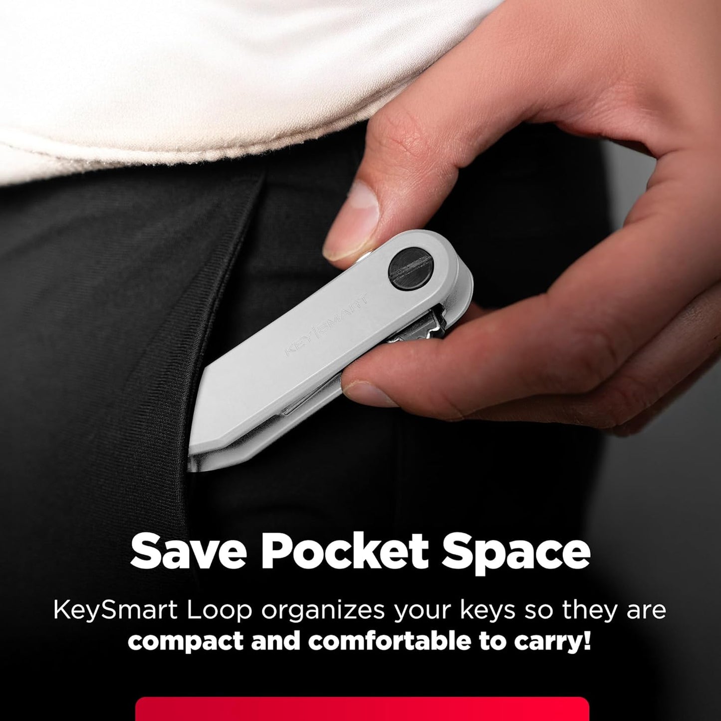 KeySmart Keychain Key Holder - Compact Key Organizer for Key Chain, EDC Key Chains, Key Ring Keychains