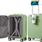 mixi Carry On Luggage with Cup Phone Holder and Charger Hard Shell Suitcases with Spinner Wheels, 20 Inch Avocado Green