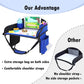 Kids Travel Tray, Travel Tray For Kids Car Seat, Toddler Road Trip Essentials With Drawing Kit, Carseat Tray For Kids Travel, Travel Activities Road Trip Must Haves For Kids (Navy Blue)