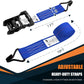 6 Pack 2 inch Ratchet Straps Heavy Duty J Hook 2 in x 15ft with Strong Ratcheting, Cargo Load Tie Down Strap 2200lbs Working Load for Trucks Blue