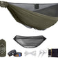 onewind 12Ft Camping Hammock with Mosquito Net, Ridgeline Double Hammock Portable Lightweight Large Hammock Ripstop Nylon Durable with 2 * 12Ft Tree Straps for Camping Hiking Backpacking, OD Green