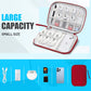 Travel Cable Organizer Bag, Electronics Organizer Tech Pouch with Double Layers for Cords, Chargers, Phone, Earphones, USBs, SD Cards - Travel Essentials Portable Waterproof Tech Pouch
