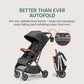 Bombi Bēbee V2 Lightweight Baby Stroller - Premium Vegan Leather, One-Hand Fold, Infinite Recline, Aircraft-Grade Aluminum Frame, XXL Canopy, and Ample Storage Umbrella Stroller - Hickory