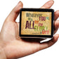 Silver Vintage Pill Box 7 Day Metal Pill Box with Mirror and 8 Compartments Cute Travel Pill Organizer for Purse (Christian Bible Verse)
