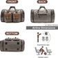 Wildroad 60L Travel Duffel Bag, Expandable Canvas Genuine Leather Duffle Bag Upgraded Overnight Weekender Bag Carry on Bag - Roamly