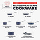 GreenPan x Bobby Flay 13 Piece Nonstick Cookware Pots and Pans Set, PFAS-Free Diamond Ceramic, Induction Suitable, Easy Clean Dishwasher & Oven Safe, Stay-Cool Silicone Handles, Glass Lids, Navy Blue