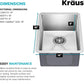 KRAUS Standart Pro 14 -inch Undermount Single Bowl 16 Gauge Stainless Steel Bar Kitchen Sink, KHU101-14