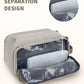 WANDF Toiletry Bag for Men Travel Toiletry Organizer Canvas and Leather Dopp Kit Water-Resistant Shaving Bag for Travel Accessories (Cream Beige, Large) - Roamly