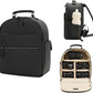 Small Camera Backpack, Classic PU Leather with 11 Inch Pad/Tablet Compartment, Professional Camera Bag for Photographers for DSLR, 10L Black