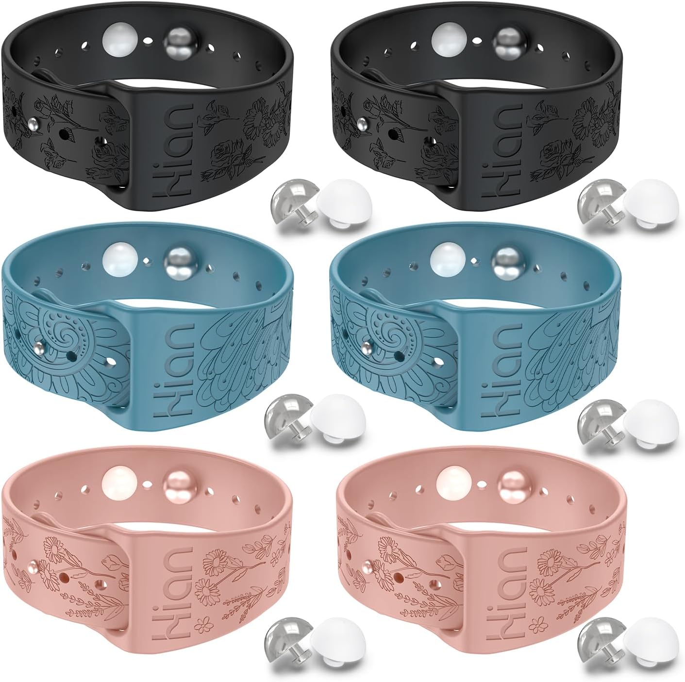 Motion Sickness Bands Anti Nausea Acupressure Wristband Sea Sickness Wristbands Nausea Bands（3Pairs-Black+Bule+Pink）