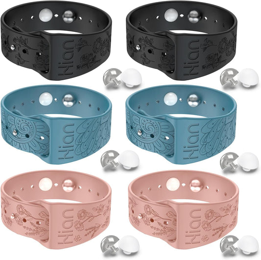 Motion Sickness Bands Anti Nausea Acupressure Wristband Sea Sickness Wristbands Nausea Bands（3Pairs-Black+Bule+Pink）