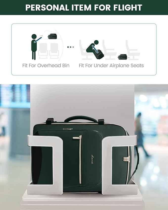 LOVEVOOK Travel Backpack for Women & Men 50L,Airline Approved Carry On Backpack Travel Essentials,TSA Carry on Luggage,Waterproof Personal Item Travel Bag Suitcase,3 Packing Cubes,Dark green-Black-1