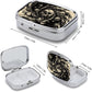 Metal 2 Compartment Pill Organizer Travel Friendly Portable Compact Pill Box Cute Pill Case,for Pocket Wallets Daily Portable Medicine Vitamin Tablet Storage (The Skeleton in The Vortex)