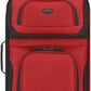 U.S. Traveler Lightweight Rolling 20" Carry On Luggage Softside Suitcase, Red, 2 Wheel Single