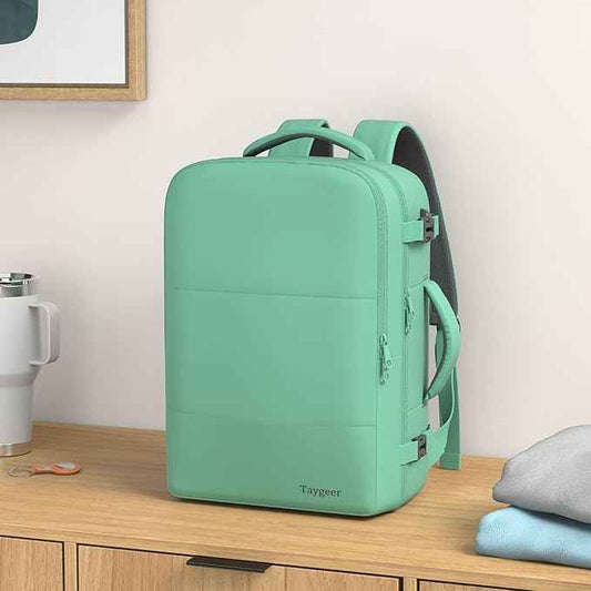 Taygeer Travel Backpack for College Woman, Lightweight Backpack for 15.6 inch Laptop with Water Bottle Holder, TSA Friendly Bag for Women, Back Pack Carry On Luggage for friend Gym Sport,Green
