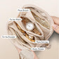 Vlando Mini Jewelry Travel Case,Jewelry Pouch Bags with Zipper,Velvet Jewelry Organizer Storage Bag for Bracelet Rings Earring Travel Essentials Gifts for Women Girl-Beige