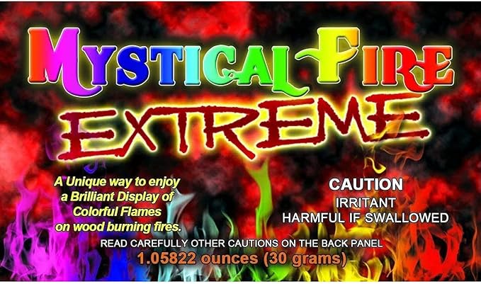 Mystical Fire Extreme Color Changing Flames for Wood Burning Fire Pits, Campfires (50 Packets)