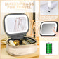 Small Makeup Bag Travel Train Case with Mirror and Light Mini Travel Make up for Women Train Case Cosmetic Organizer 3 Adjustable Brightness Toiletry Bag Portable Artist Storage