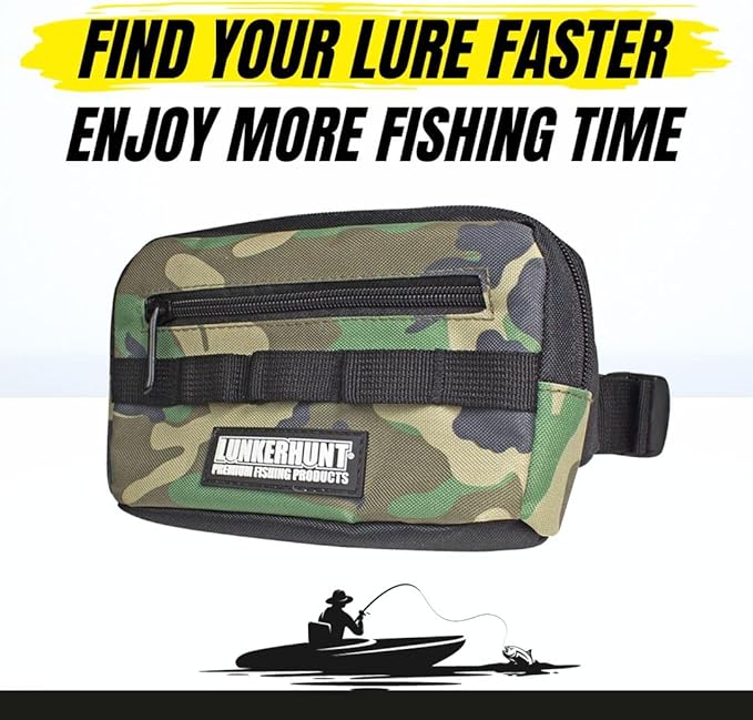 Lunkerhunt Fishing Tackle Sling Bag with Adjustable Strap - Water-Resistant TPE Fabric