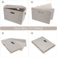 Large 17" 36 Quart Collapsible Stackable Storage Bins with Lids, 5 Packs Beige Linen Fabric Closet Boxes with Lids, Storage Cube Baskets Container Organizers for Bedroom Office(17 x12 x11)