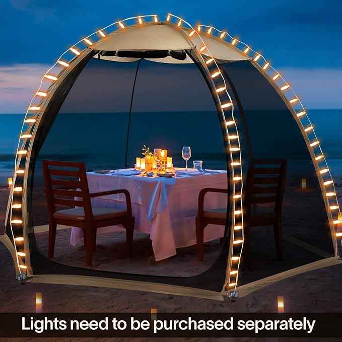 Alvantor Pop Up Screen House Gazebo with Mosquito Netting, Instant UV Resistant Sun Shelter for Patio & Backyard, Portable Canopy Tent for 2-10 Person