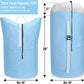 Laundry Bag Backpack, 125L Extra Large Travel with Shoulder Straps, Adjustable & Extendable Design, Laundry Hamper Bag with 3 Pockets for Laundromat, College, Travel, Camping (Light Blue)
