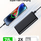 ZZI Portable Charger, 32000mAh 5V/3A Power Bank with Dual 22.5W High-Speed Charging, Thinnest Travel Essentials with LED Display, Battery Pack Compatible with iPhone Samsung iPad etc (Black)