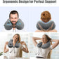 urophylla Inflatable Travel Neck Pillow for Airplanes, Super Soft Velvet Neck Support, Adjustable Firmness, Blow Up Plane Pillow for Long Flights, Road Trips, Travel Essentials with Eye Mask, Earplug