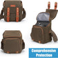 CADeN Compact Camera Bag Case Canvas Leather Trim Compatible for Nikon, Canon, Sony Mirrorless Camera and Lenses Waterproof, Camera Shoulder Messenger Bag (Small 1.0 Brown)
