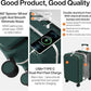 mixi Carry On Luggage with Cup Phone Holder and Charger Hard Shell Suitcases with Spinner Wheels,20 Inch Blackish Green