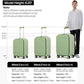 mixi 26 Inch Large Checked Luggage PC Hard Shell Suitcase Top Opening Aluminum Frame Travel Suitcases with Wheels, Avocado Green