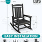 SERWALL Outdoor Rocking Chair Set of 2, HDPE Patio Rocking Chair All-Weather Porch Rocker for Balcony, Yard, Black