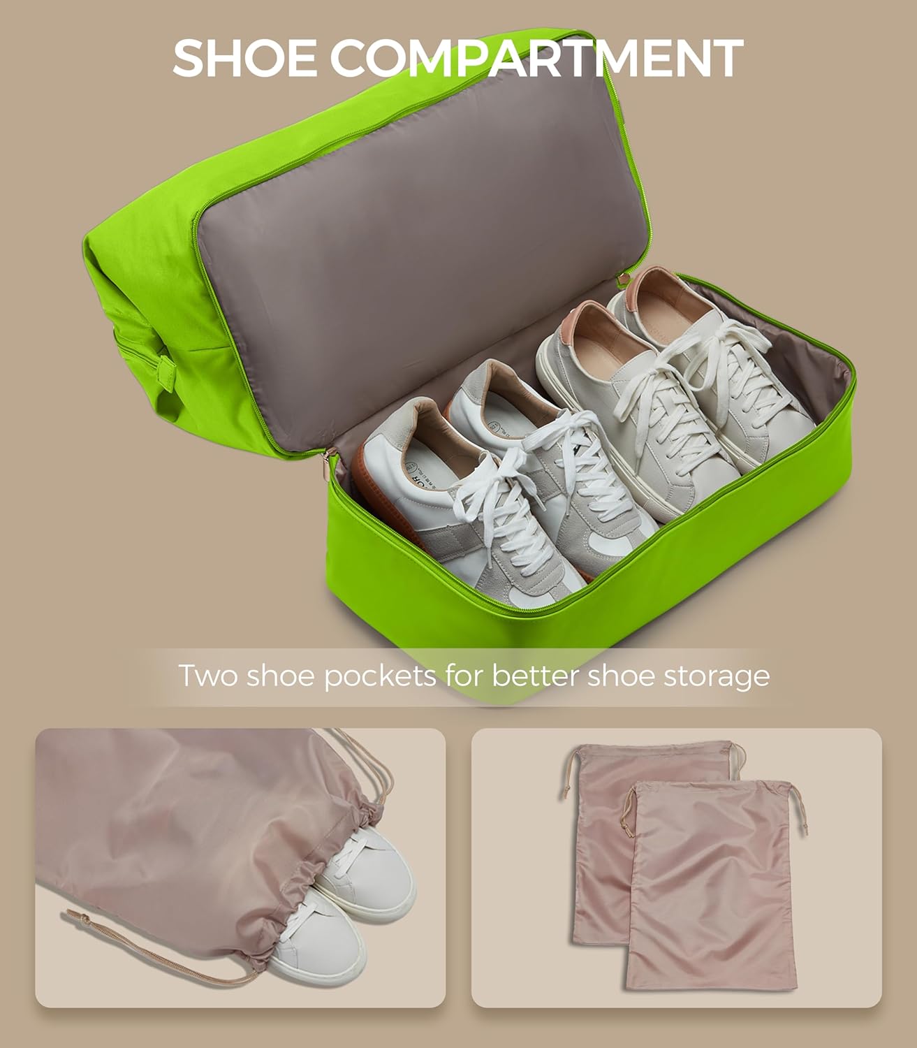 Weekender Bags for Women, Large Travel Duffel Bag with Shoes Compartment, Carry On Overnight Tote Bags with Toiletry Bags, Hospital Bags for Labor and Delivery - Roamly