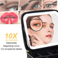 Makeup Bag with Light Up Mirror, Lighted Travel Makeup Organizer 3 Colors Adjustable Brightness, Makeup Bag with Mirror and Light, Travel Train Case Portable Cosmetic Bag for Women(Leopard)