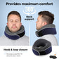 Travel Neck Pillow, Best Memory Foam Airplane Pillow for Head Support Soft Adjustable Pillow for Plane, Car & Home Recliner Use (Blue)
