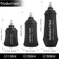 GYGYL Soft Flask, TPU Collapsible Soft Water Bottle for Hydration Pack, Running Vest, Leak-Proof Folding Water Bottle for Hiking Cycling Climbing Jogging-500ml Black