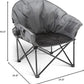 ARROWHEAD OUTDOOR Oversized Heavy-Duty Club Folding Camping Chair with Pocket, Cup Holder, Portable, Padded, Moon, Round, Saucer, Supports 330lbs, Carrying Bag