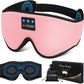 LC-dolida Sleep Headphones, Sleep Mask Bluetooth Wireless Music Eye Mask, Sleeping Headphones for Side Sleepers Sleep Mask with Bluetooth Headphones Ultra-Thin Stereo Speakers Perfect for Sleeping