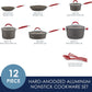 Rachael Ray - 87630 Rachael Ray Cucina Hard Anodized Nonstick Cookware Pots and Pans Set, 12 Piece, Gray with Red Handles