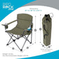 Internet's Best XL Padded Camping Folding Chair - Cooler Bag - Outdoor - Sports - Insulated Cup Holder - Heavy Duty - Carrying Case - Beach - Extra Wide - Quad